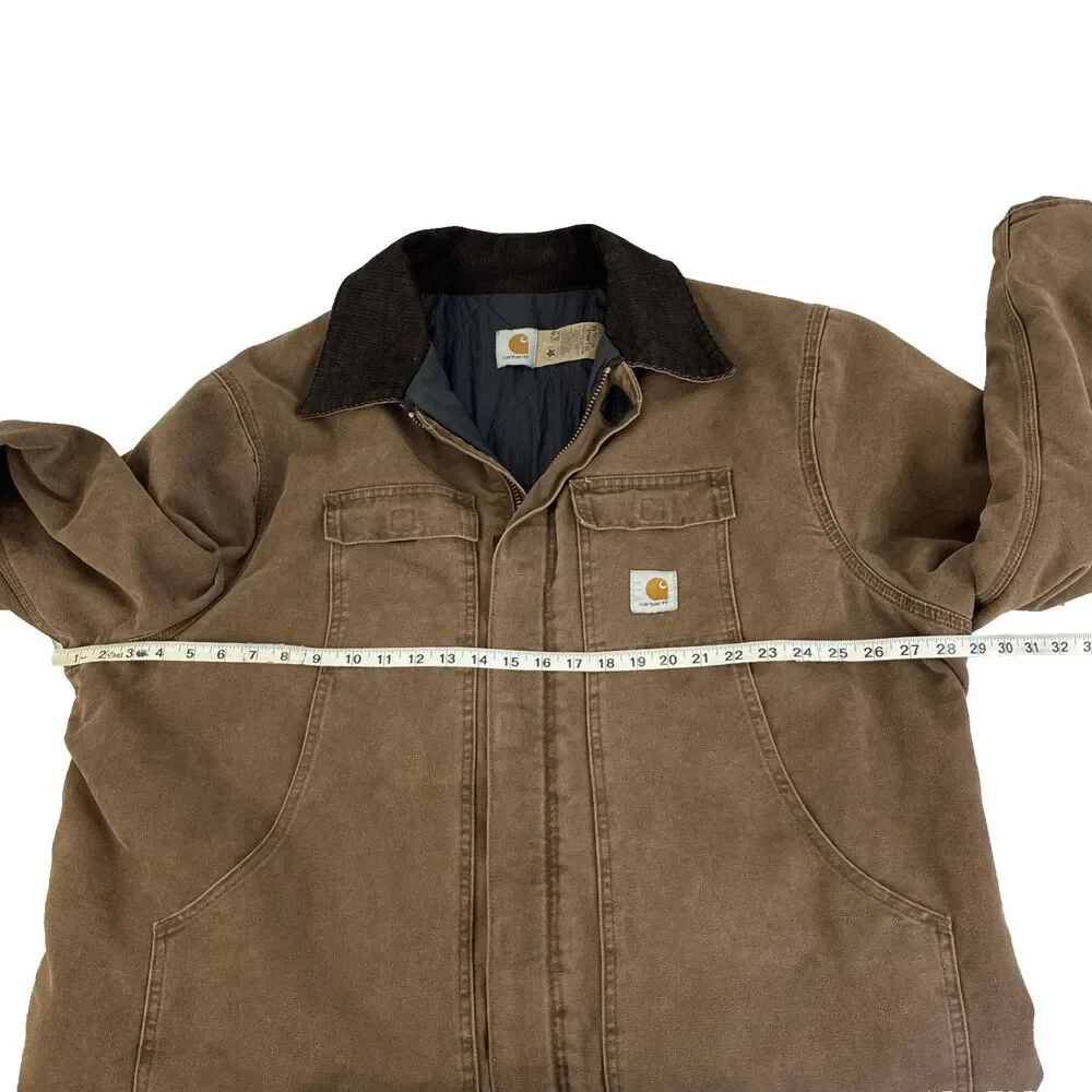 Vintage Carhartt C26CHT Chore Coat Size 2XL Made In USA Duck Jacket Faded Brown